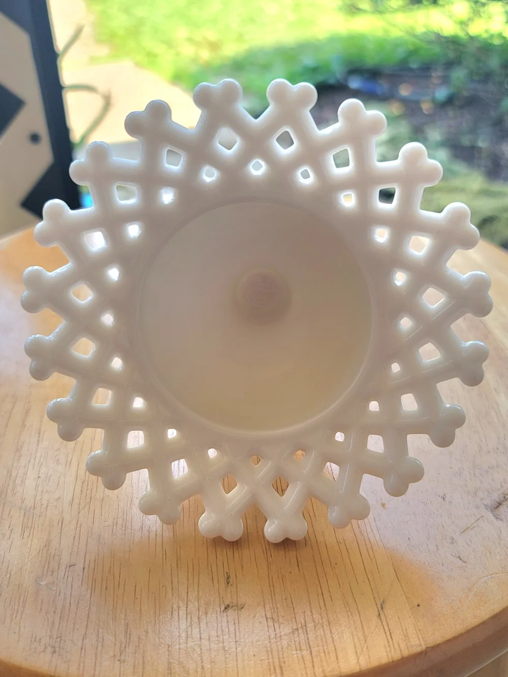 Vintage Westmoreland Milk Glass Lattice Candlestick Holder - White